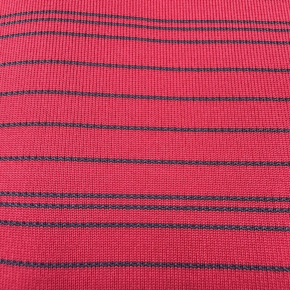 Adidas Golf Polo Shirt Men's Size Medium‎ Pink Blue Stripes Performance Stretch